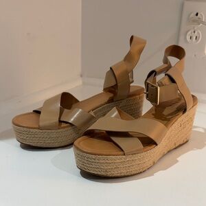 J. Crew Factory Beige Wedge Sandals